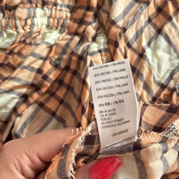 We The Free Peach Tree Beige Plaid Flannel Top - Picture 9 of 9